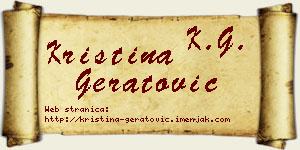 Kristina Geratović vizit kartica